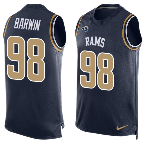 Nike Rams #98 Connor Barwin Navy Blue Team Color Men's Stitched NFL Limited Tank Top Jersey